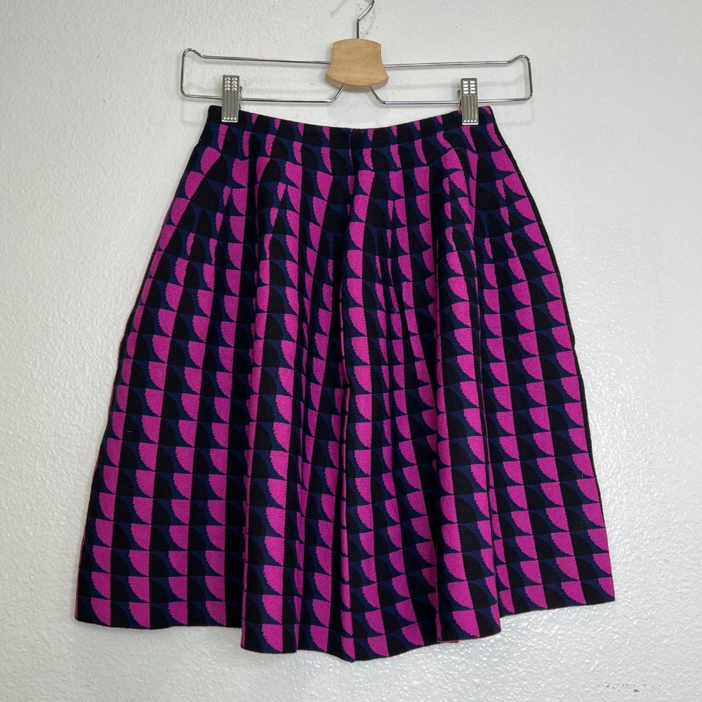 RVN Womens Abstract Print  Flare Mini Skirt Pink Blue Black NO Size
